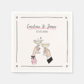 Whimsical Champagne Toast bruiloft servetten (Voorkant)