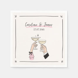 Whimsical Champagne Toast bruiloft servetten