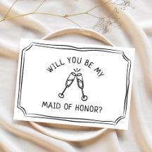 Whimsical Champagne Toast Maid of Honor Voorstel