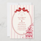 Whimsical Champagne Toren Doodle Bruiloft Kaart (Voorkant)