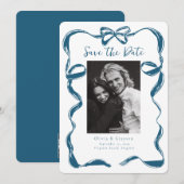 Whimsical Champagne Toren Save the Date Hand Getek (Voorkant / Achterkant)