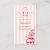Whimsical Champagne Tower Doodle Wedding Informatiekaartje (Voorkant)