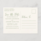 Whimsical Champagne Tower Green Bewaar de datum Aankondigingskaart (Achterkant)