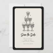 Whimsical Champagne Tower Handgeschreven bruiloft Kaart (Voorkant)