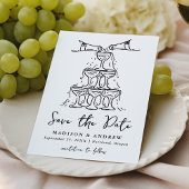Whimsical Champagne Tower handgeschreven foto Save The Date