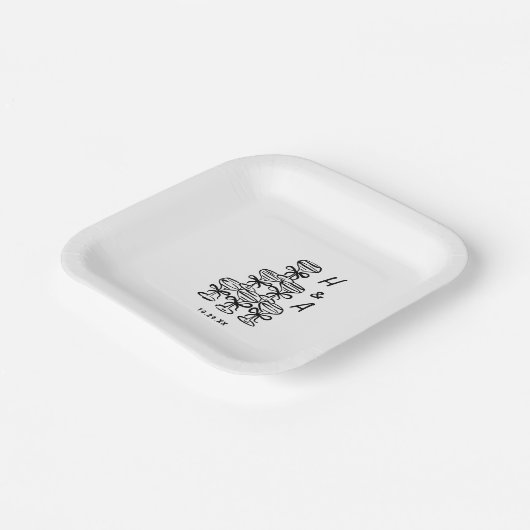 Whimsical Champagne Tower Huwelijkscocktail Papieren Bordje (Gebogen)