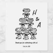 Whimsical Champagne Tower Wedding Favorieten Wijn Etiket (Enkel label)