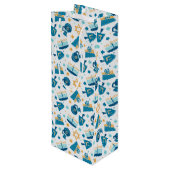 Whimsical Chanoeka Patroon Wijn Cadeautas (Achterkant Gekanteld)