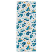 Whimsical Chanoeka Patroon Wijn Cadeautas (Achterkant)