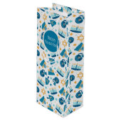 Whimsical Chanoeka Patroon Wijn Cadeautas (Voorkant Gekanteld)