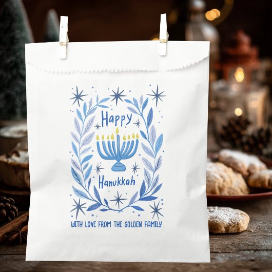 Whimsical Chanoeka Vakantie Menorah Schilderen Cus Bedankzakje