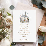 Whimsical Chapel Doodle Wedding Kaart<br><div class="desc">A delightful wedding invitation with a whimsical doodle of a quaint chapel surrounded by wildflowers. All wording is set in handwritten style font. Perfect for a church or chapel ceremony,  our a countryside wedding.</div>
