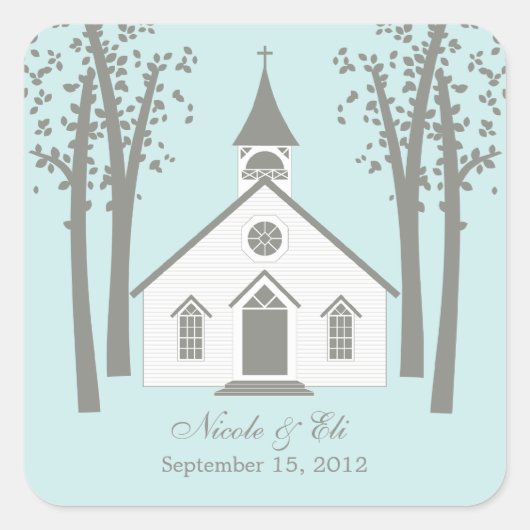 Whimsical Chapel Favor Sticker (Voorkant)