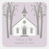 Whimsical Chapel Favor Sticker (Voorkant)