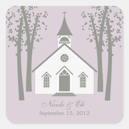Whimsical Chapel Favor Sticker (Voorkant)