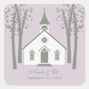 Whimsical Chapel Favor Sticker