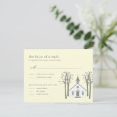 Whimsical Chapel Huwelijks RSVP / Antwoordkaart Kaartje (Staand voorkant)