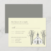 Whimsical Chapel Huwelijks RSVP / Antwoordkaart Kaartje (Voorkant / Achterkant)
