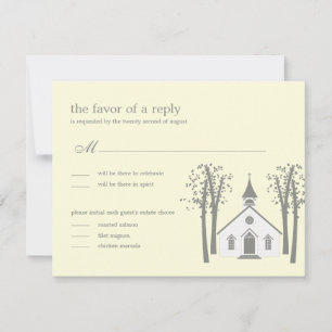 Whimsical Chapel Huwelijks RSVP / Antwoordkaart Kaartje