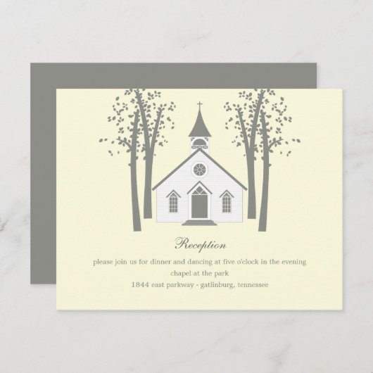 Whimsical Chapel Weddenschap Reception Enclosure C Informatiekaartje (Voorkant / Achterkant)