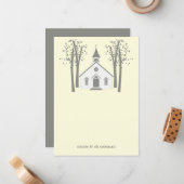 Whimsical Chapel Wedding Flat Hartelijk dank Notitiekaartje (Voorkant / Achterkant in situ)