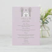 Whimsical Chapel Wedding Menu Card (Staand voorkant)
