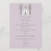 Whimsical Chapel Wedding Menu Card (Voorkant)