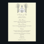 Whimsical Chapel Wedding Menu Card<br><div class="desc">Dit Whimsical Chapel collectie zal je gasten zeker enthousiast maken om je stembusuitwisseling te zien. Meer kleuren en overeenkomende producten zijn beschikbaar op berryberrynice.com. Neem contact met ons op voor aangepaste kleuren.</div>
