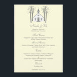 Whimsical Chapel Wedding Menu Card<br><div class="desc">Dit Whimsical Chapel collectie zal je gasten zeker enthousiast maken om je stembusuitwisseling te zien. Meer kleuren en overeenkomende producten zijn beschikbaar op berryberrynice.com. Neem contact met ons op voor aangepaste kleuren.</div>