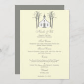 Whimsical Chapel Wedding Menu Card (Voorkant / Achterkant)