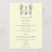 Whimsical Chapel Wedding Menu Card (Voorkant)