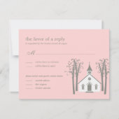 Whimsical Chapel Wedding RSVP / Responskaart (Voorkant)