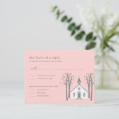 Whimsical Chapel Wedding RSVP / Responskaart (Staand voorkant)