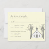 Whimsical Chapel Wedding RSVP / Responskaart (Voorkant)