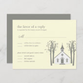 Whimsical Chapel Wedding RSVP / Responskaart (Voorkant / Achterkant)