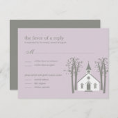 Whimsical Chapel Wedding RSVP / Responskaart (Voorkant / Achterkant)