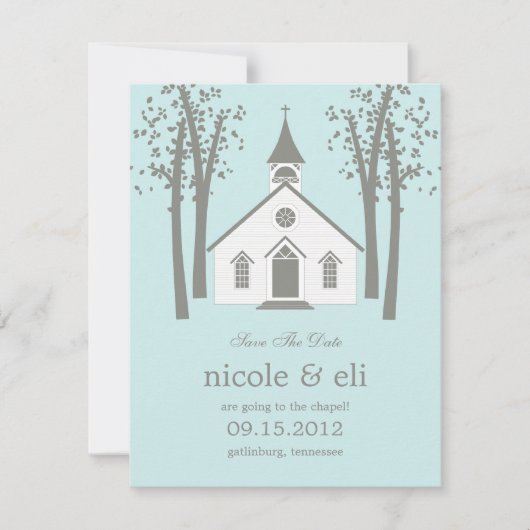 Whimsical Chapel Wedding Save the Date Card (Voorkant)