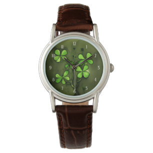Whimsical Charming Clovers Horloge