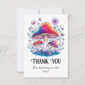 Whimsical Charming Mushroom Baby shower Bedankkaart (Voorkant)