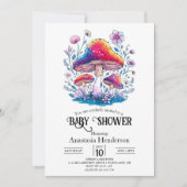 Whimsical Charming Mushroom Baby shower Kaart (Voorkant)
