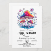 Whimsical Charming Mushroom Baby shower Kaart (Voorkant / Achterkant)