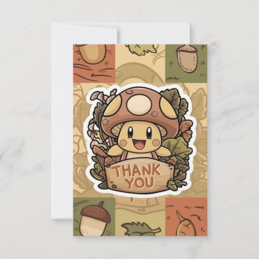 Whimsical Charming Mushroom Dank u kaart (Voorkant)