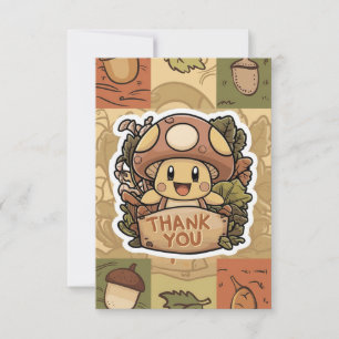 Whimsical Charming Mushroom Dank u kaart