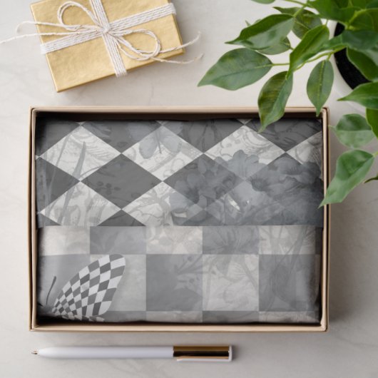 Whimsical Check Harlequin Toile Decoupage Paper Tissuepapier (Geschenk)