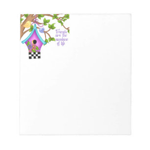 Whimsical Checkerboard Birdhouse Notitieblok