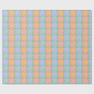 Whimsical Checkered Tegel met Bladerige Vines Cadeaupapier