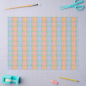 Whimsical Checkered Tegel met Bladerige Vines Tissuepapier (Craft)