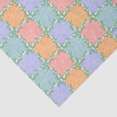 Whimsical Checkered Tegel met Bladerige Vines Tissuepapier (Detail)