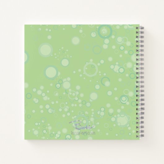 Whimsical Cheerful Fish Art in Oranje en groen Notitieboek (Achterkant)