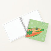 Whimsical Cheerful Fish Art in Oranje en groen Notitieboek (Binnen)